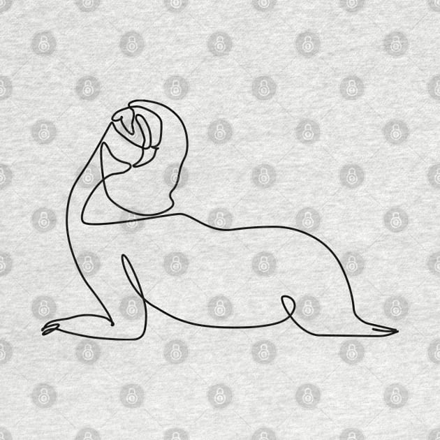 One Line Sloth Upward Facing Dog by huebucket